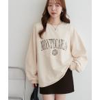tシャツ 「WEB限定」レースコンビ裏毛ロゴスウェット レディース