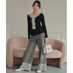  широкий брюки джинсы Denim Denim брюки кромка гонки широкий Denim брюки женский 