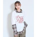 ワンピース 「LTXC/綿100％」フェイクレイヤードチェックシャツチュニックワンピ キッズ 子供服 女の子