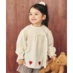 ブラウス シャツ リブドッキングハート刺繍チュニック キッズ 子供服 女の子