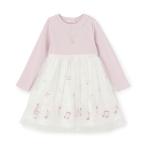 ワンピース 音符刺しゅうチュール　ドッキングワンピース キッズ 子供服 女の子