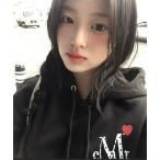  Parker [ в Японии не продается /WEB ограничение ]MUCENT(m цент )/la Blitz Mini Heart Logo капот Parker большой размер /LOVRITS MINI HEART LOGO HOOD T UNISEX