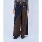 ワイドパンツ パンツ ハイショクチェックラップパンツ(HARE) レディース