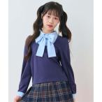 tシャツ ボウタイつきドッキング長袖Tシャツ キッズ 子供服 女の子