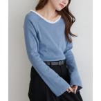 tシャツ 衿フリルプルオーバー レディース