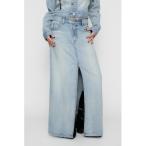  Denim юбка HIGH SLIT MAXI юбка 