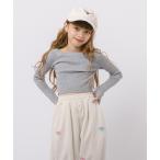 ニット セーター フィンガーホール付きクロップドリブニットトップス キッズ 子供服 女の子