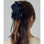 ヘアクリップ リボン ハング ベロア バンス クリップ