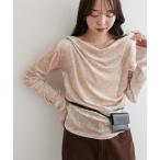 tシャツ 「WEB限定」フロッキーメッシュドレープロングTシャツ レディース