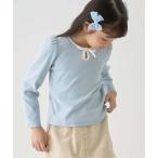 tシャツ 「ミニ丈」バイカラーリボンテレコトップス キッズ 子供服 女の子