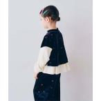 tシャツ 刺繍ベロアドッキングペプラムトップス キッズ 子供服 女の子