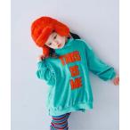 tシャツ ロゴアップリケカラフルベロアトップス キッズ 子供服 男の子 女の子