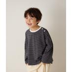 tシャツ 配色リブネックボーダープルオーバー キッズ 子供服 男の子 女の子