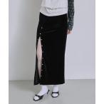  юбка Velour Snap-Detail I-Line Skirt