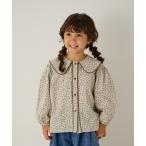 ブラウス シャツ 「リンク」小花柄配色スカラップフリルカラーブラウス キッズ 子供服 女の子