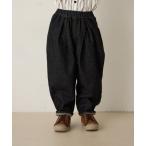 ワイドパンツ パンツ ブラックデニムテーパードパンツ キッズ 子供服 男の子 女の子