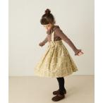 スカート フランネルフラワーサス付きハイウエストギャザースカート キッズ 子供服 女の子