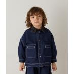 デニムジャケット アウター コーデュロイカラー配色ステッチデニムジャケット キッズ 子供服 男の子 女の子
