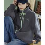 ブルゾン アウター ボア PUBLUX × GAP/ギャップ 配色 リボン ドローコード ジップ フリース ジャケット 限定展開 レディース