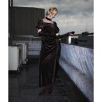  вечернее платье платье зеленый to Velo адрес / GLINT VELOUR DRESS