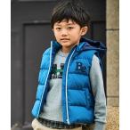ダウンベスト アウター フード付き配色ダウンベスト(90~150cm) キッズ 子供服 男の子