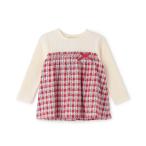 チュニック ギンガムチェック小花ドッキングチュニック キッズ 子供服 女の子