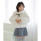 ブルゾン アウター りぼんチャーム付きエコファーアウター キッズ 子供服 女の子