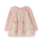 チュニック 花柄ドッキング長袖チュニック キッズ 子供服 女の子
