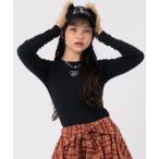 tシャツ シルバージェルプリントリブトップス キッズ 子供服 女の子