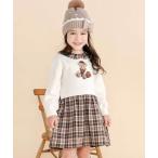 ワンピース クマモチーフチェック襟付きワンピース(80~130cm) キッズ 子供服 女の子