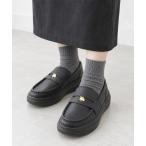  Loafer [MOZ LAGOM]moz женский elk узор монета s колено ka Loafer объем подошва . колено мех S-LL черный бежевый женский 