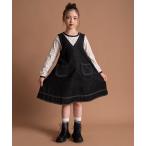 ジャンパースカート 「Ou? by EDWIN」Ａラインデニムジャンパースカート キッズ 子供服 女の子
