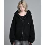 パーカー wool blend full-zip knit short parka / ウールブレンドフルジップニットショートパーカー メンズ レディース