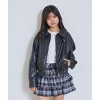 ブルゾン アウター 「LTXC/洗える/セット可能」合皮ジャケット キッズ 子供服 女の子