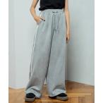 ワイドパンツ パンツ スエードポンチトラックパンツ トラックパンツ ワイドパンツ ボトムス ロング ウエストゴム ポンチ スエード 秋 冬 韓国
