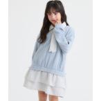 ワンピース ネクタイつきシャツレイヤード風ワンピース キッズ 子供服 女の子