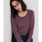 tシャツ 起毛UネックロングスリーブTシャツ レディース