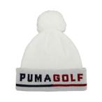 ニット帽 ニットキャップ レディース PUMA プーマ ウィメンズ ゴルフ ベーシック ロゴ ポンポン ニット ビーニー レディース