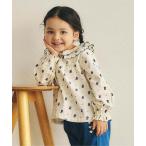 ブラウス シャツ 「リンク」花柄スカラップ襟チュニック キッズ 子供服 女の子