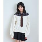 トレーナー 「LTXC」ネクタイ付オフショルシャツレイヤード風プルオーバー キッズ 子供服 女の子