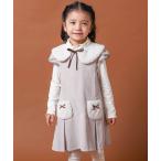 ワンピース ペタルスリーブティペット付き起毛ツイルワンピース(80~130cm) キッズ 子供服 女の子