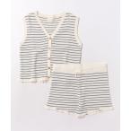 ベビー 「Rylee+Cru」Teen Knit Vest Set Marine Stripe
