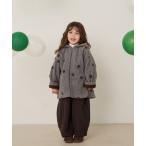 コート アウター ドット柄配色ボアフーデッドコート キッズ 子供服 男の子 女の子