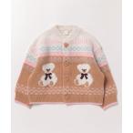 カーディガン 「リンク/洗える」tiny bear ジャガードニットカーディガン キッズ 子供服 男の子 女の子