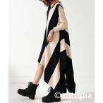 ワンピース 変形ニットボーダーワンピース