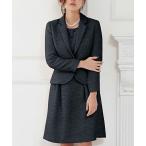 テーラードジャケット＆レース切替ワンピースの2点セットアップセレモニースーツ - 入学式（入園式）・卒業式（卒園式）・七五三対応フォーマルママスーツ