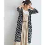 カーディガン UVカットスラブ素材ロングトッパーカーディガン レディース