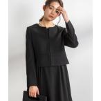 【WEB限定】【喪服】ノーカラー＆フレアワンピース ブラックフォーマルセットアップスーツ＜大きいサイズ有＞/卒業式（卒園式）入学式（入園式）七五三・お