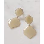 イヤリング ダブルヘキサゴンのつやつやイヤリング レディース