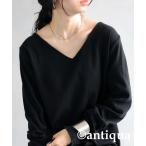 tシャツ ベーシックコットンフライスVネックロンT レディース